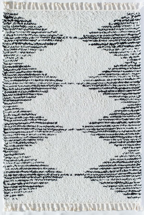 CosmoLiving By Cosmopolitan Mason Shag MS30A Heath White Area Rug For Cheap