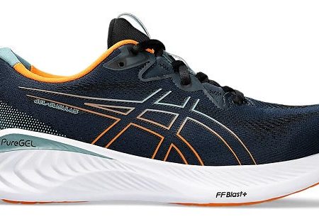 Asics Gel Cumulus 25 (2E Width) - French Blue Bright Orange (Mens) on Sale