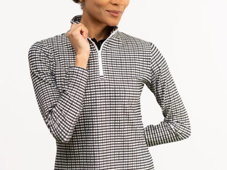 The Ava 1 4 Zip - French Gingham Hot on Sale