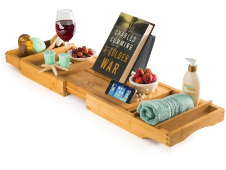 Coland Freestanding Adjustable Wood Bath Caddy For Sale