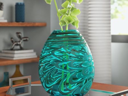 Galnia Turquoise 8.5   Glass Table Vase Online Sale