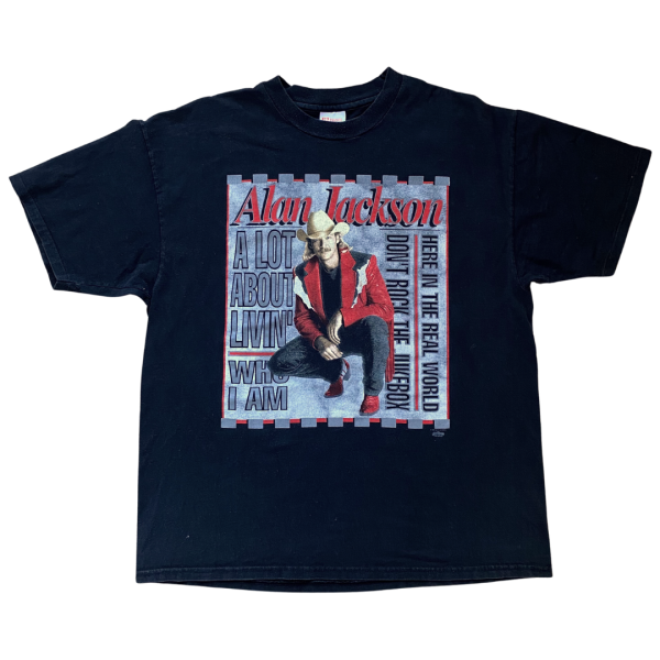 Alan Jackson 1995 Grey Red Graphic Tee Size XL Fashion