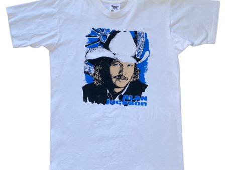 Alan Jackson Deadstock White + Blue Portrait Tee Size M Hot on Sale