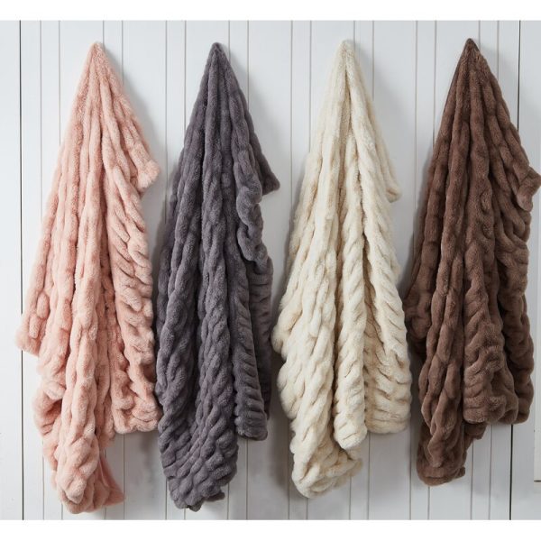 Viako Faux Fur Woven Plush Reversible Throw Online