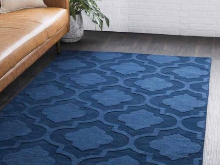 Bergerac 2x3 Solid and Border Blue Area Rug Carpet for Living Room Bedroom or Kitchen (2  x 3 ) Hot on Sale