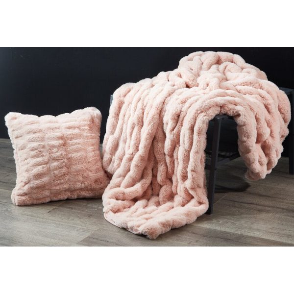 Viako Faux Fur Woven Plush Reversible Throw Online